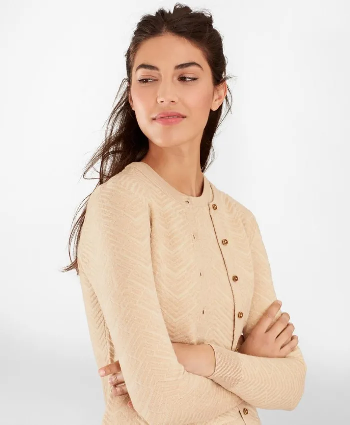 Brooks Brothers Sweaters ChevronKnit Cardigan Sahara 8211 Women