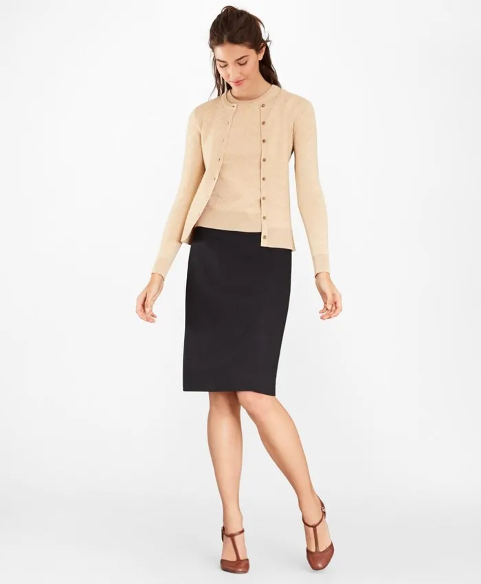 Brooks Brothers Sweaters ChevronKnit Cardigan Sahara 8211 Women Brooks Brothers Sweaters ChevronKnit Cardigan Sahara 8211 Women