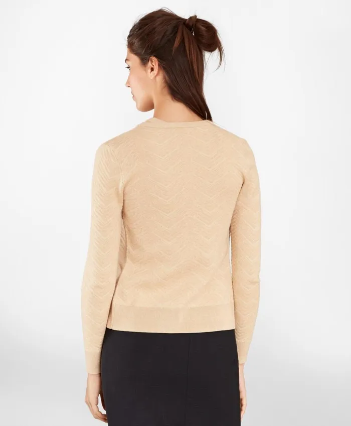 Brooks Brothers Sweaters ChevronKnit Cardigan Sahara 8211 Women Brooks Brothers Sweaters ChevronKnit Cardigan Sahara 8211 Women