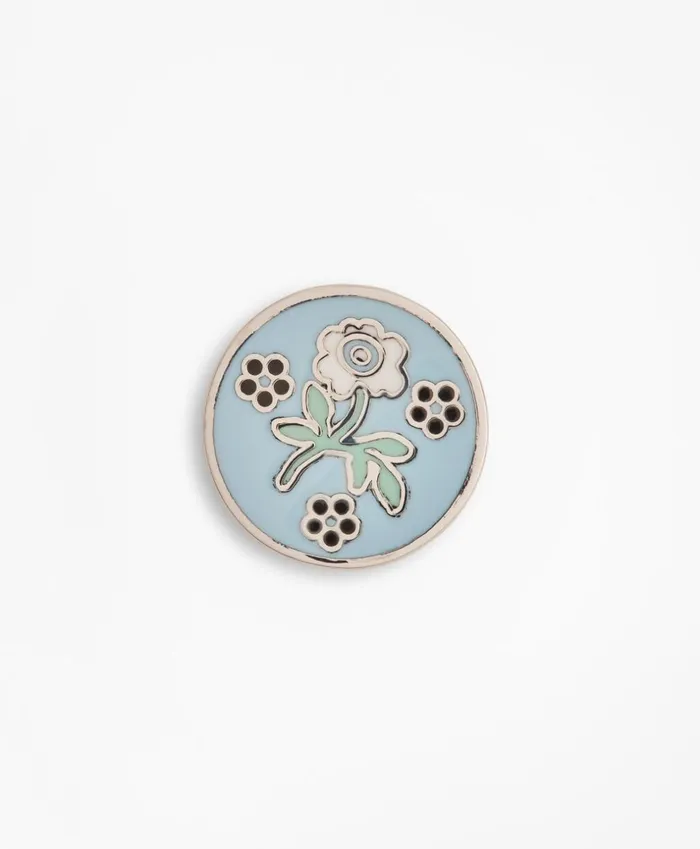 Brooks Brothers Tie and Collar Accessories Floral Lapel Pin Blue 8211 Men