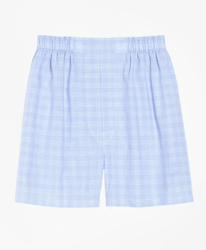 Brooks Brothers Underwear and Socks Slim Fit Glen Plaid Boxers Blue 8211 Men