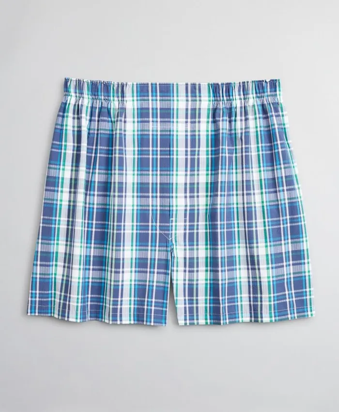 Brooks Brothers Underwear and Socks Traditional Fit Seersucker Large Plaid Boxers Green 8211 Men Brooks Brothers Underwear and Socks Traditional Fit Seersucker Large Plaid Boxers Green 8211 Men