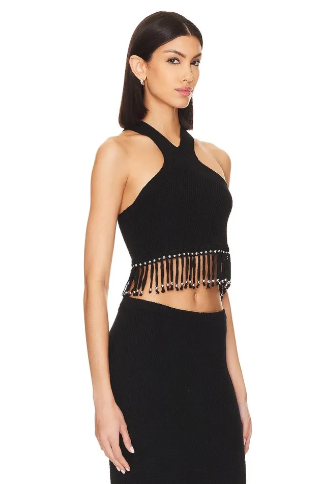 Bryony Fringe Top Black Women Lovers and Friends Tops