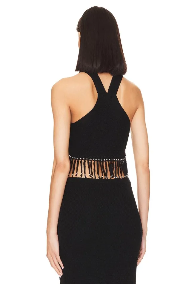 Bryony Fringe Top Black Women Lovers and Friends Tops