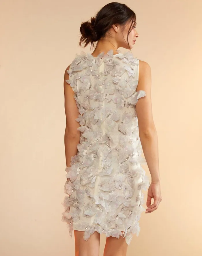 Butterfly Embellished Dress 8211 Ivory Women Cynthia Rowley Dresses