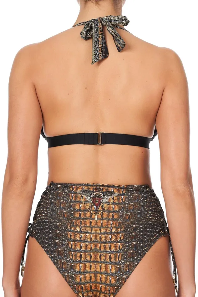 Camilla Bikinis Women High Tri With D Ring Solid Black