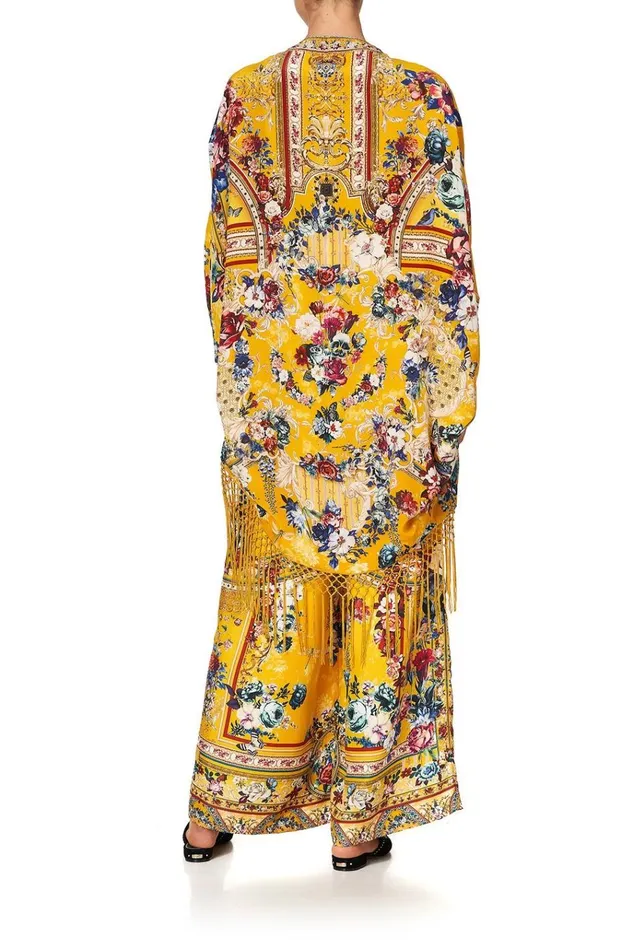 Camilla Kaftans and Coverups Women Short Cape Crowned Roses
