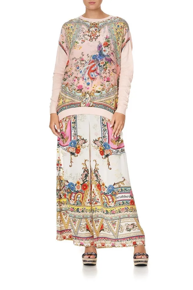 Camilla Knitwear Women Long Sleeve Jumper With Print Front Party In The Palace Camilla Knitwear Women Long Sleeve Jumper With Print Front Party In The Palace