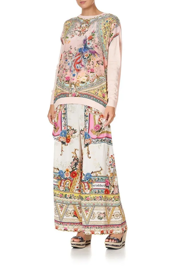 Camilla Knitwear Women Long Sleeve Jumper With Print Front Party In The Palace