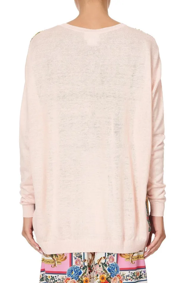 Camilla Knitwear Women Long Sleeve Jumper With Print Front Party In The Palace