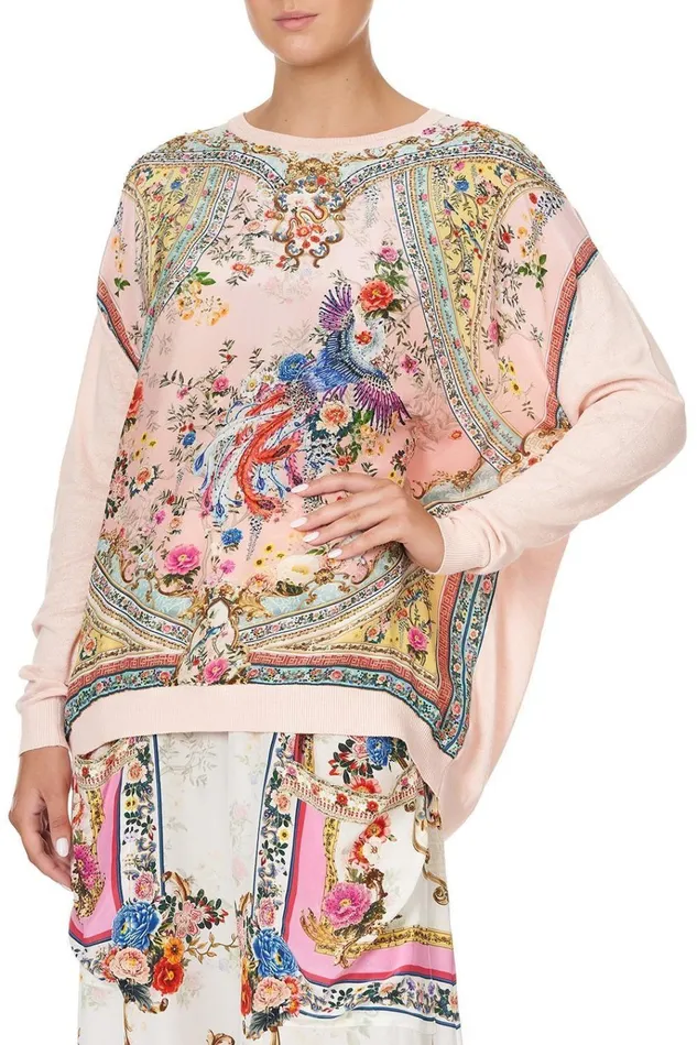 Camilla Knitwear Women Long Sleeve Jumper With Print Front Party In The Palace