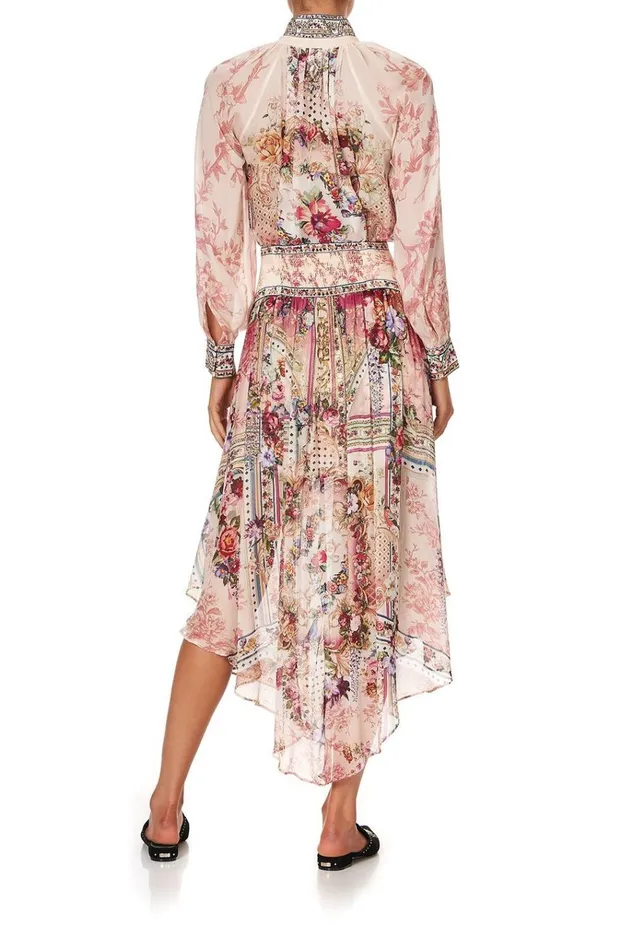 Camilla Modest Clothing Women Raglan Button Up Shirt Summoned By A Rose