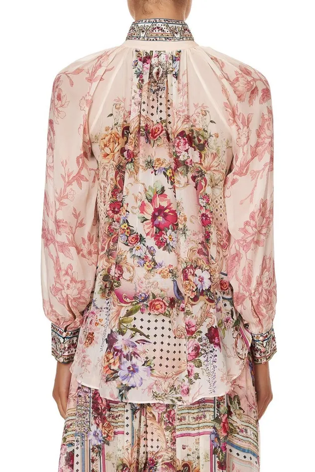 Camilla Modest Clothing Women Raglan Button Up Shirt Summoned By A Rose