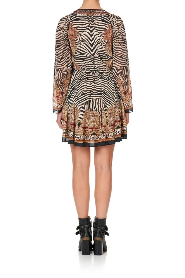 Camilla Party Dresses Women Short Dress With Draped Sleeve Wild Fire