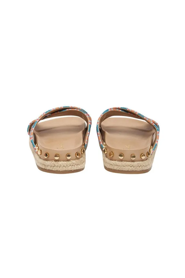 Camilla Shoes Women Embellished Espadrille Slide Natural