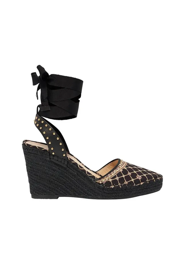 Camilla Shoes Women Espadrille Wedge With Grosgrain Tie Montagues Capulet