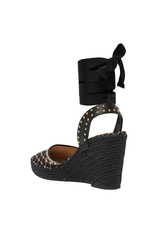 Camilla Shoes Women Espadrille Wedge With Grosgrain Tie Montagues Capulet