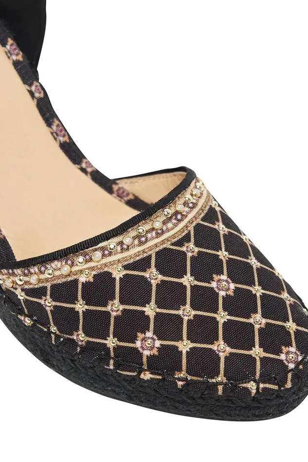 Camilla Shoes Women Espadrille Wedge With Grosgrain Tie Montagues Capulet