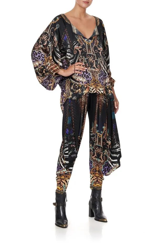 Camilla Tops Women Black Raglan Sleeve Blouse With Cuff Shes Got Grace