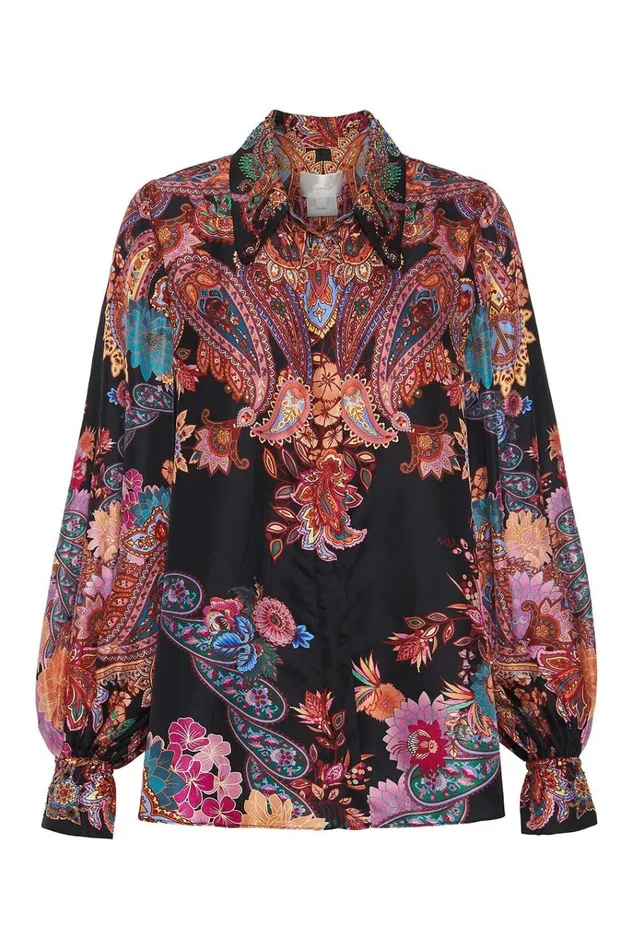 Camilla Tops Women Curved Collar Blouse Swinging Sixties