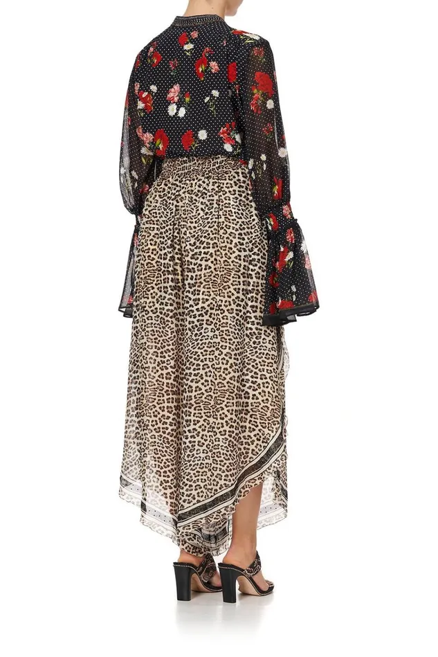 Camilla Tops Women Elastic Sleeve Tie Front Blouse Coastal Parisienne