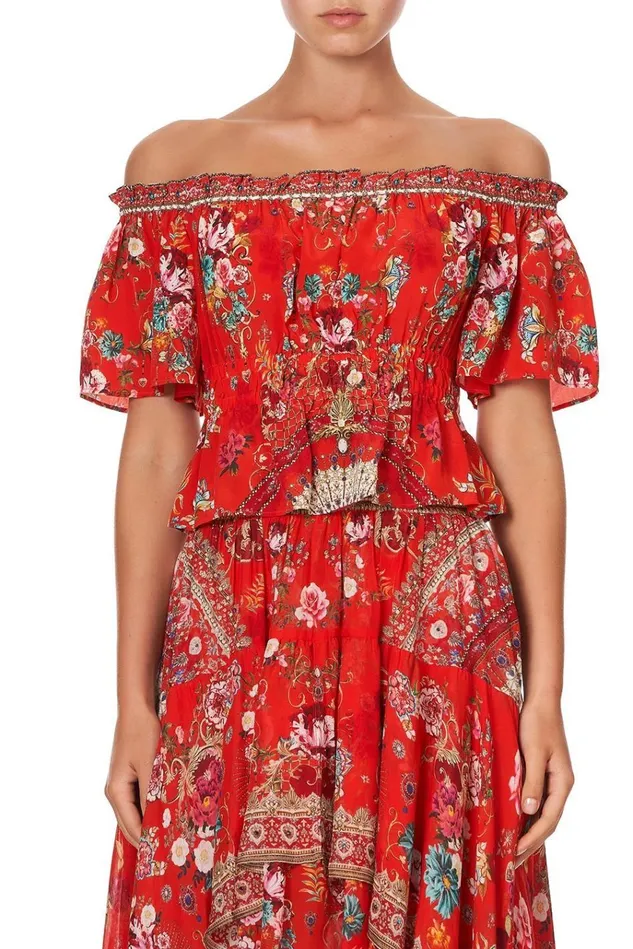 Camilla Tops Women Off Shoulder Gathered Top Cameos Can Can