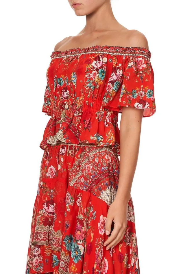 Camilla Tops Women Off Shoulder Gathered Top Cameos Can Can