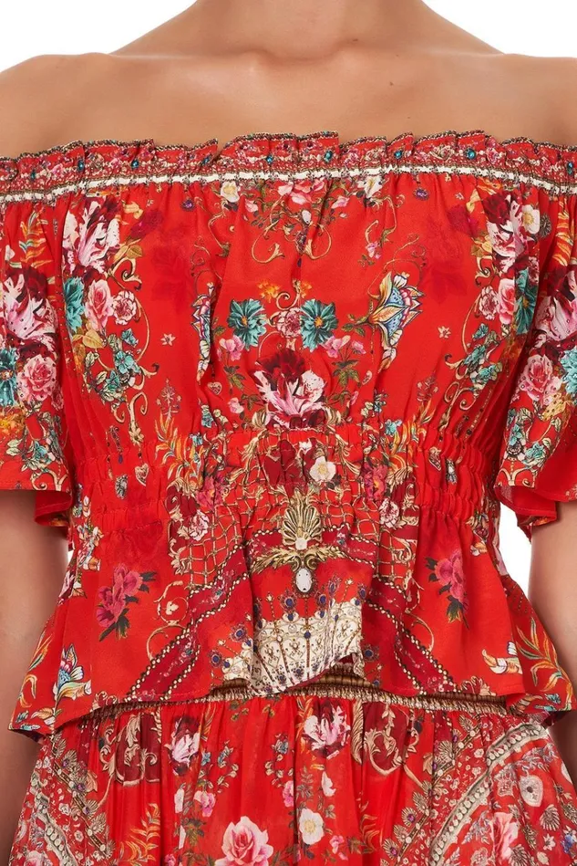 Camilla Tops Women Off Shoulder Gathered Top Cameos Can Can
