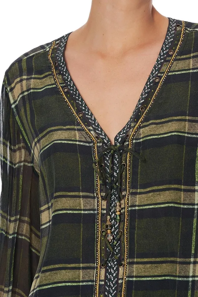 Camilla Tops Women Peasant Blouse With Front Lacing Campfire Stories