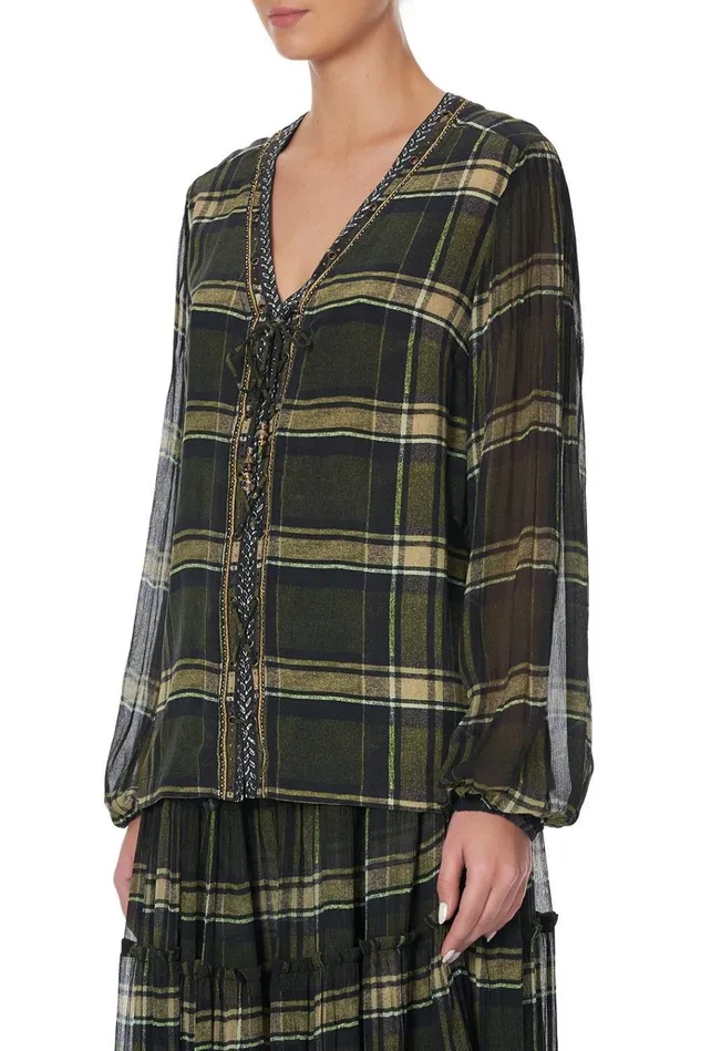 Camilla Tops Women Peasant Blouse With Front Lacing Campfire Stories