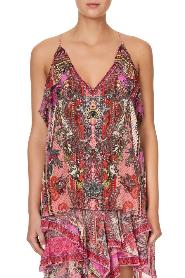 Camilla Tops Women Strap Top With Ruffle Lotus Lovers