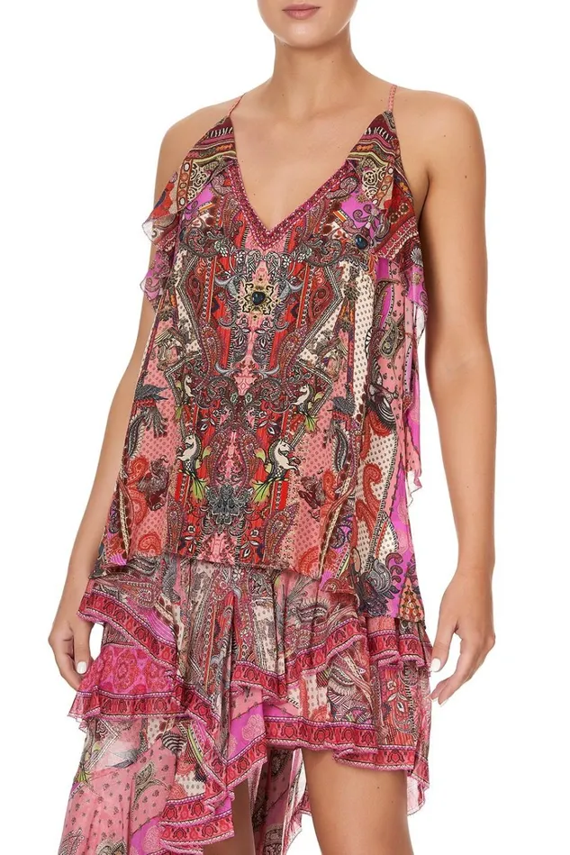 Camilla Tops Women Strap Top With Ruffle Lotus Lovers