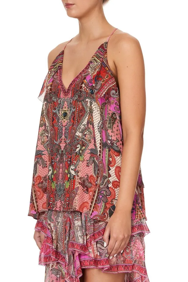 Camilla Tops Women Strap Top With Ruffle Lotus Lovers