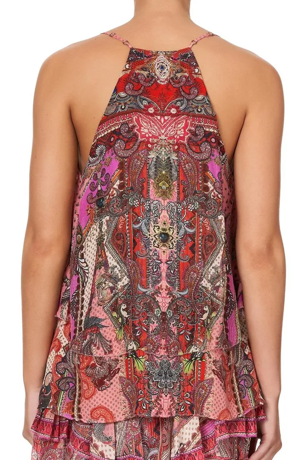 Camilla Tops Women Strap Top With Ruffle Lotus Lovers