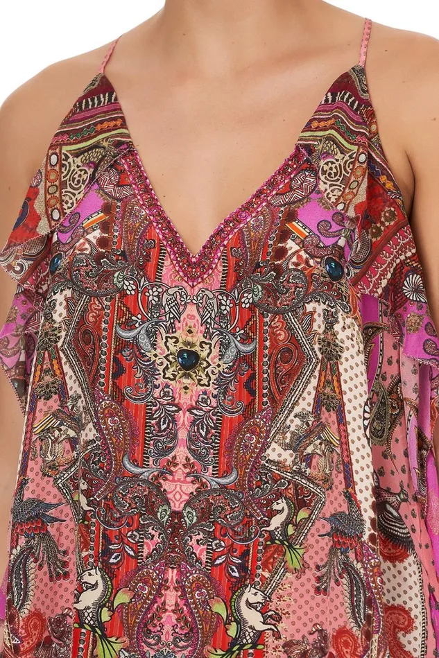 Camilla Tops Women Strap Top With Ruffle Lotus Lovers