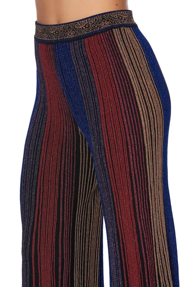 Camilla Trousers and Leggings Women Flared Metallic Knit Pants Folk River