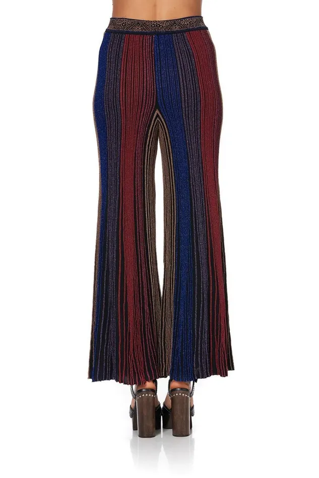 Camilla Trousers and Leggings Women Flared Metallic Knit Pants Folk River
