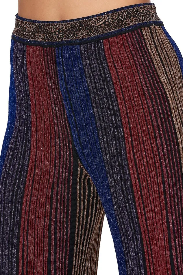 Camilla Trousers and Leggings Women Flared Metallic Knit Pants Folk River