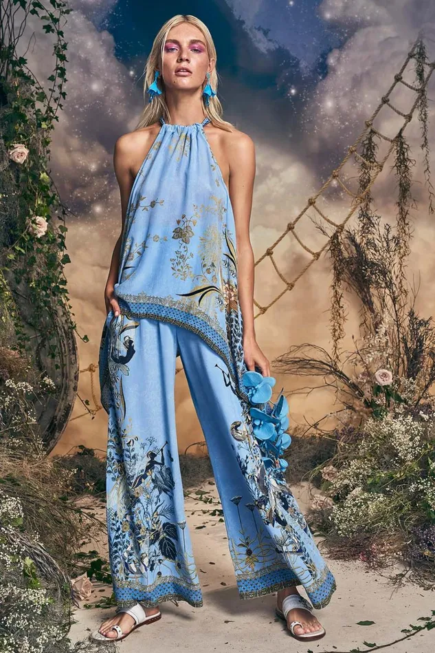 Camilla Trousers and Leggings Women Shirred Waist Pant Fairy Fountain