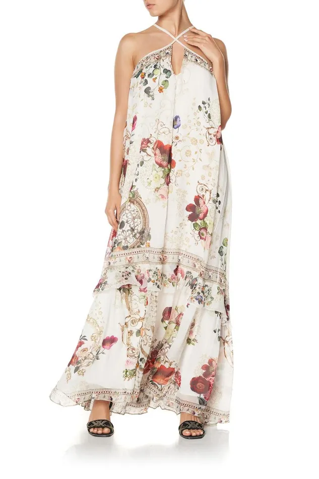 Camilla Wedding Guest Dresses Women Keyhole Neck Long Dress Fairy Godmother