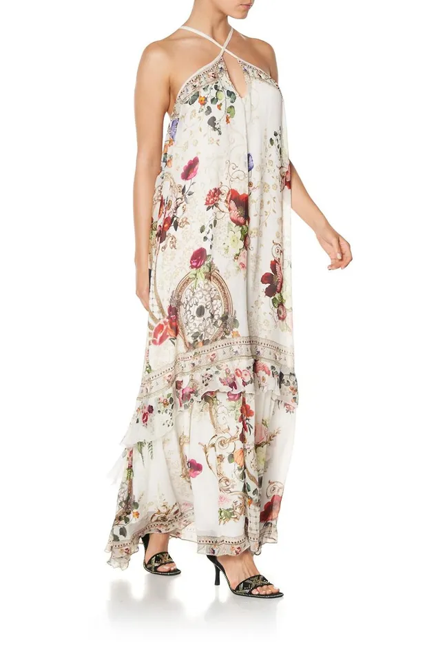 Camilla Wedding Guest Dresses Women Keyhole Neck Long Dress Fairy Godmother