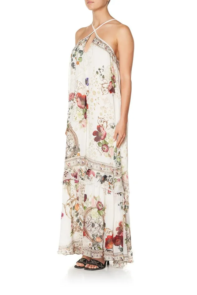 Camilla Wedding Guest Dresses Women Keyhole Neck Long Dress Fairy Godmother