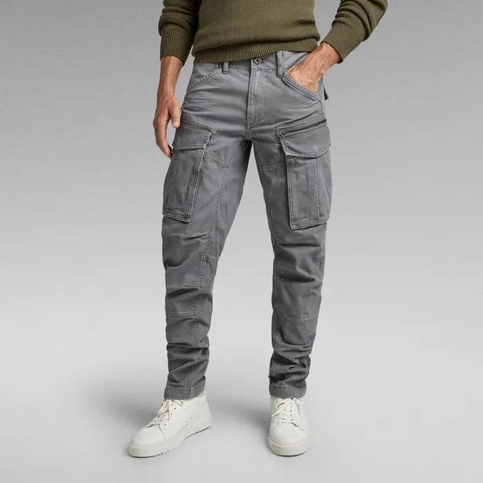 Cargos and Chinos Men GStar RAW Rovic Zip 3D Regular Tapered Pants Granite