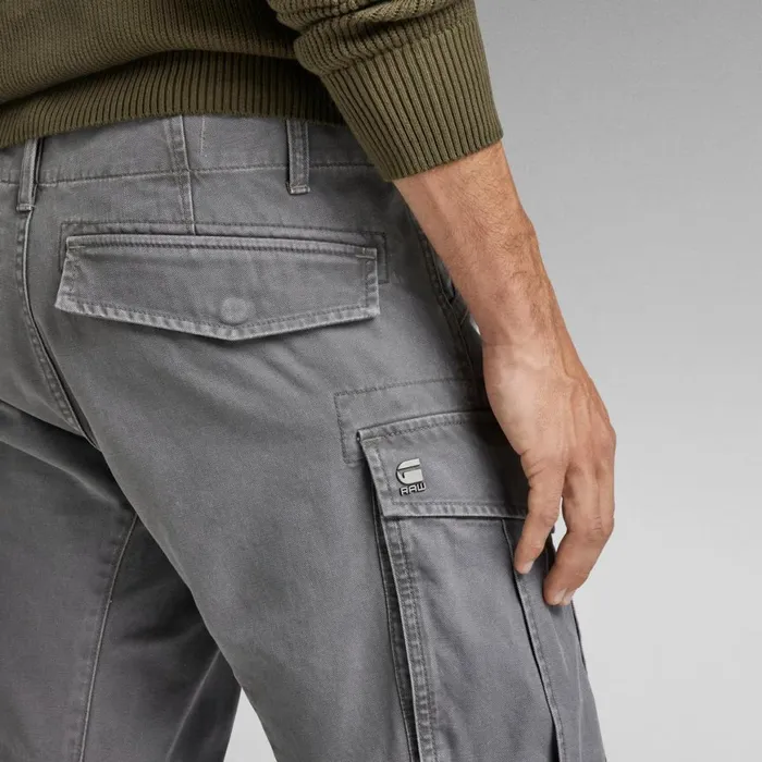 Cargos and Chinos Men GStar RAW Rovic Zip 3D Regular Tapered Pants Granite