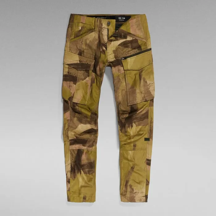 Cargos and Chinos Men GStar RAW Rovic Zip 3D Regular Tapered Pants Safari Watercolor Camo