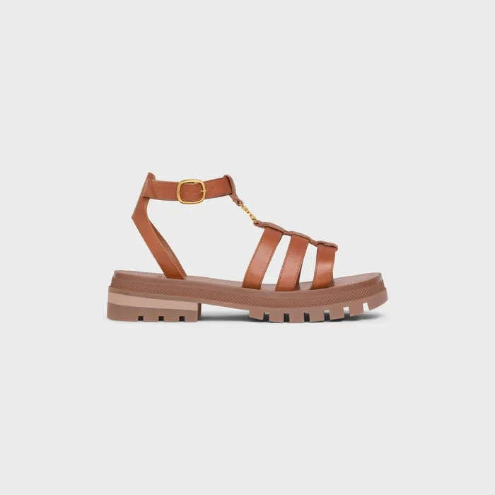 Clea Triomphe Gladiator Chunky Sandal In Calfskin and Vegetal Tanning Tan Women CELINE SANDALS Clea Triomphe Gladiator Chunky Sandal In Calfskin and Vegetal Tanning Tan Women CELINE SANDALS