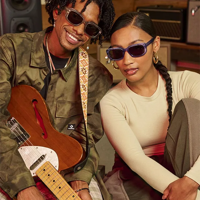 Converse Hats and Sunglasses Fluidity Rectangle Sunglasses Crystal Beach Stone 8211 MenWomen
