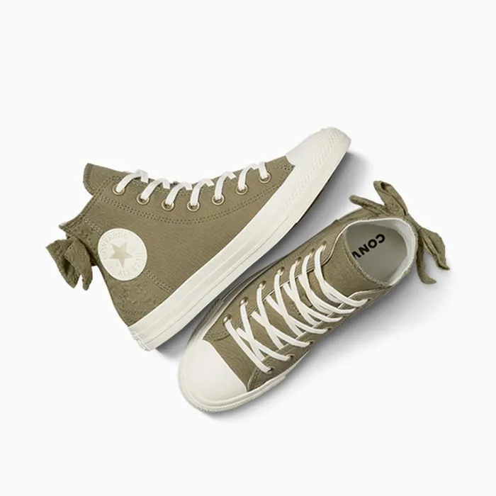 Converse High Top Chuck Taylor All Star Bow Mossy Sloth Greenegretlight Gold 8211 Women