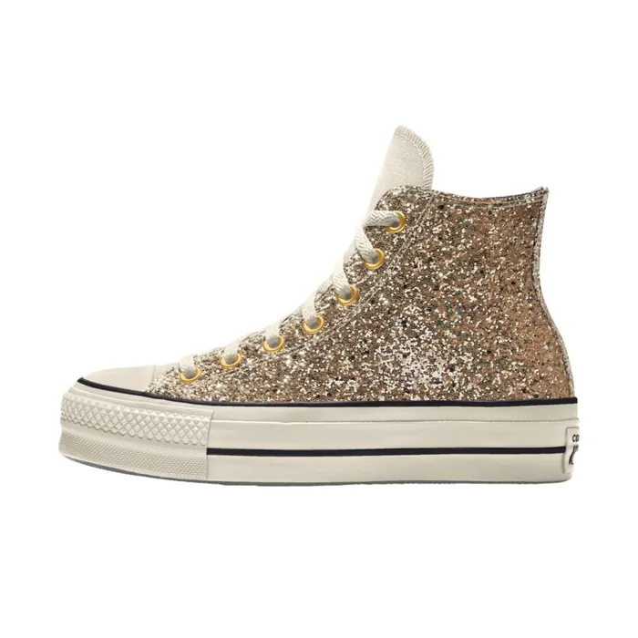 Converse High Top Custom Chuck Taylor All Star Lift Platform Glitter By You Zebra Tri Panel 8211 Women