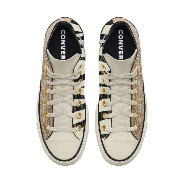 Converse High Top Custom Chuck Taylor All Star Lift Platform Glitter By You Zebra Tri Panel 8211 Women